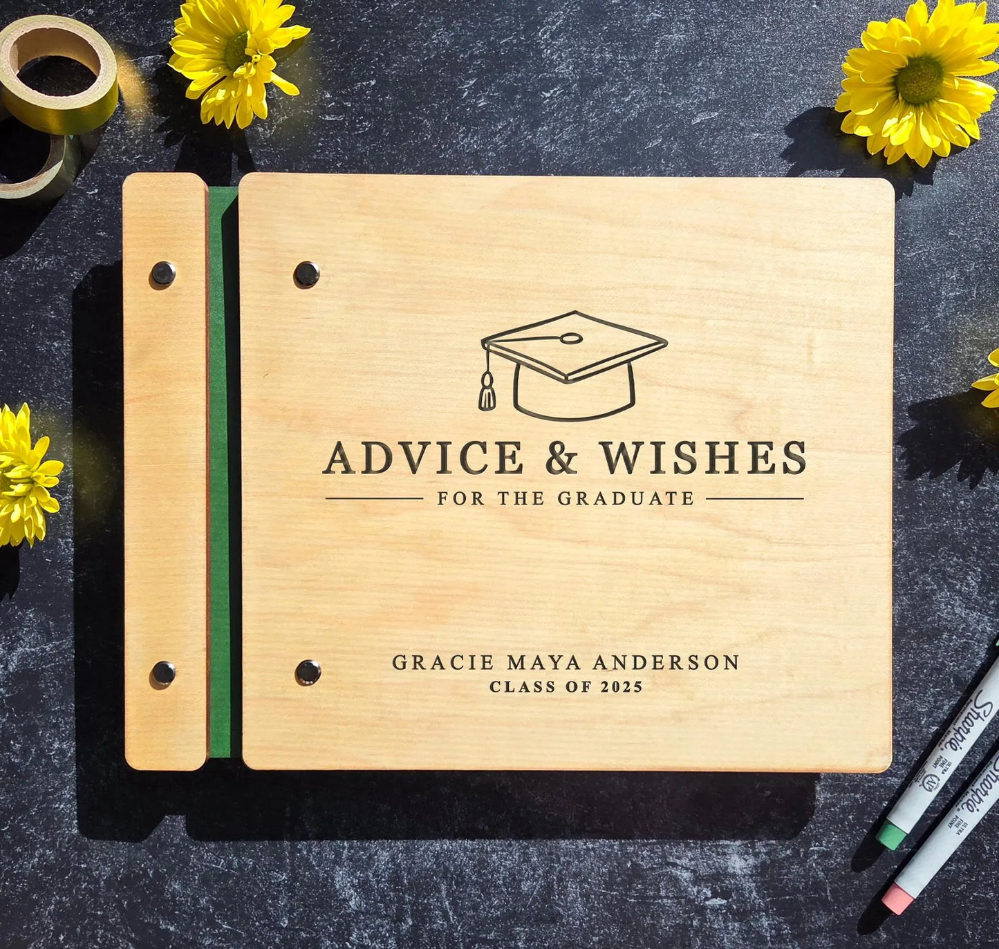 Advice & Wishes Personalized Graduation Guestbook - Class of 2026 Graduate Guest Book - Custom Keepsake for His Her Graduation - Grad Memory