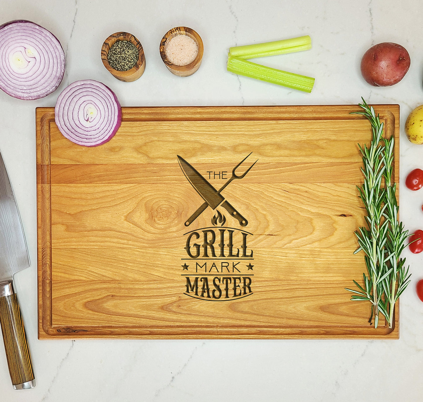 Grill Master Custom Cutting Board for BBQ Lover - Dragon Forged Studios