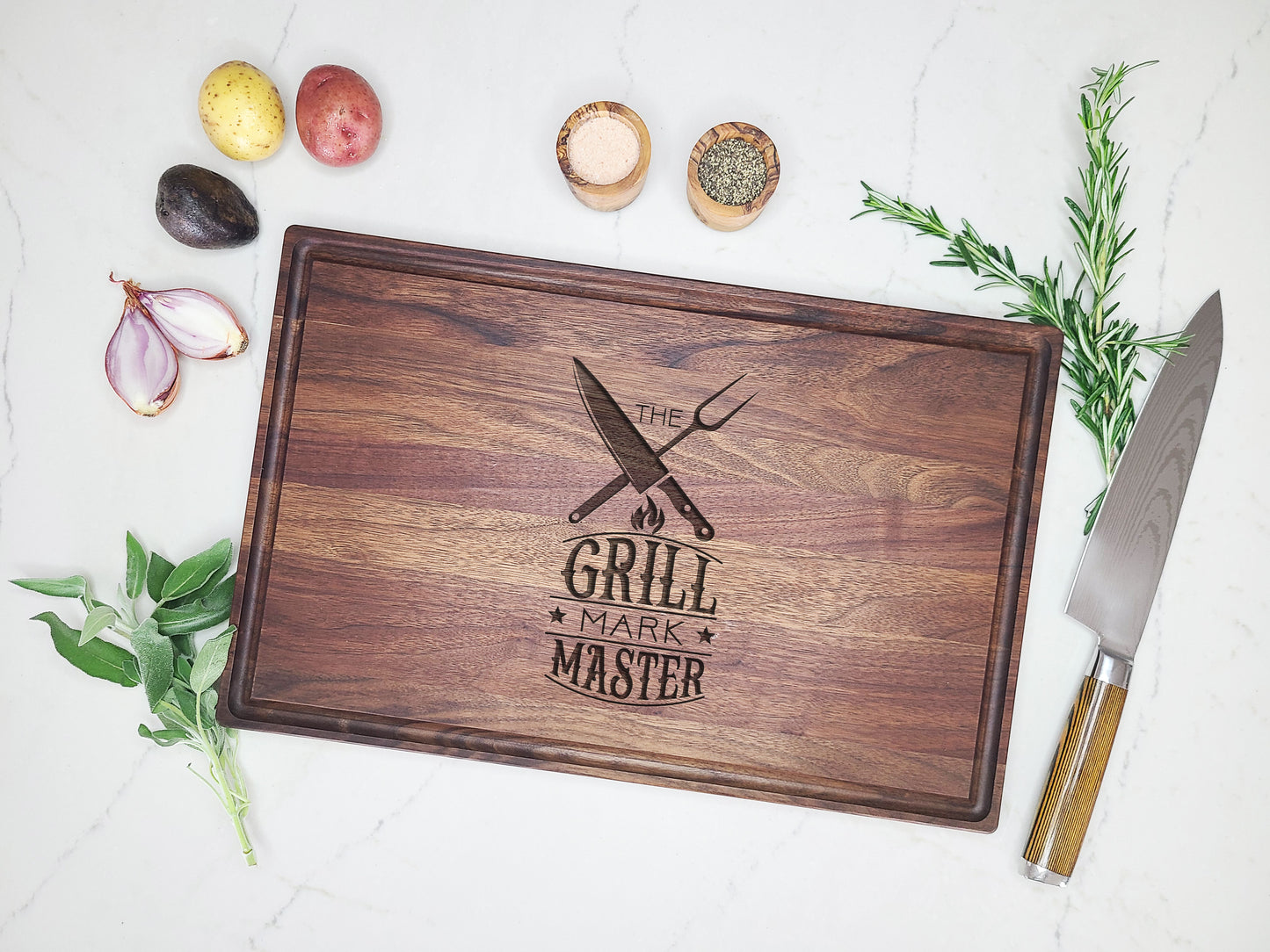 Grill Master Custom Cutting Board for BBQ Lover - Dragon Forged Studios