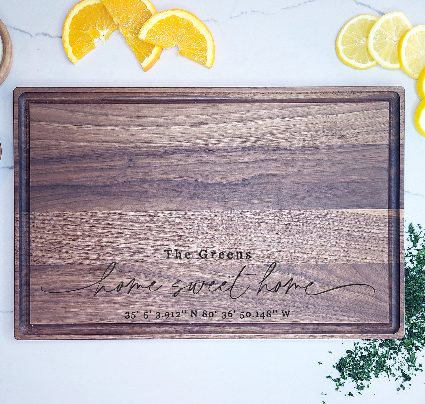 Home Swet Home Custom Cutting Board - Realtor New Home Closing Gift with GPS Coordinates, Realtor Closing Gift - Dragon Forged Studios