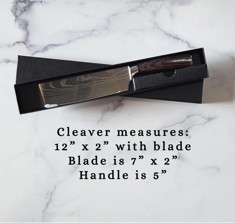 Personalized Nakiri Chef Knife - Custom Engraved Stainless Steel with Pakka Wood Handle