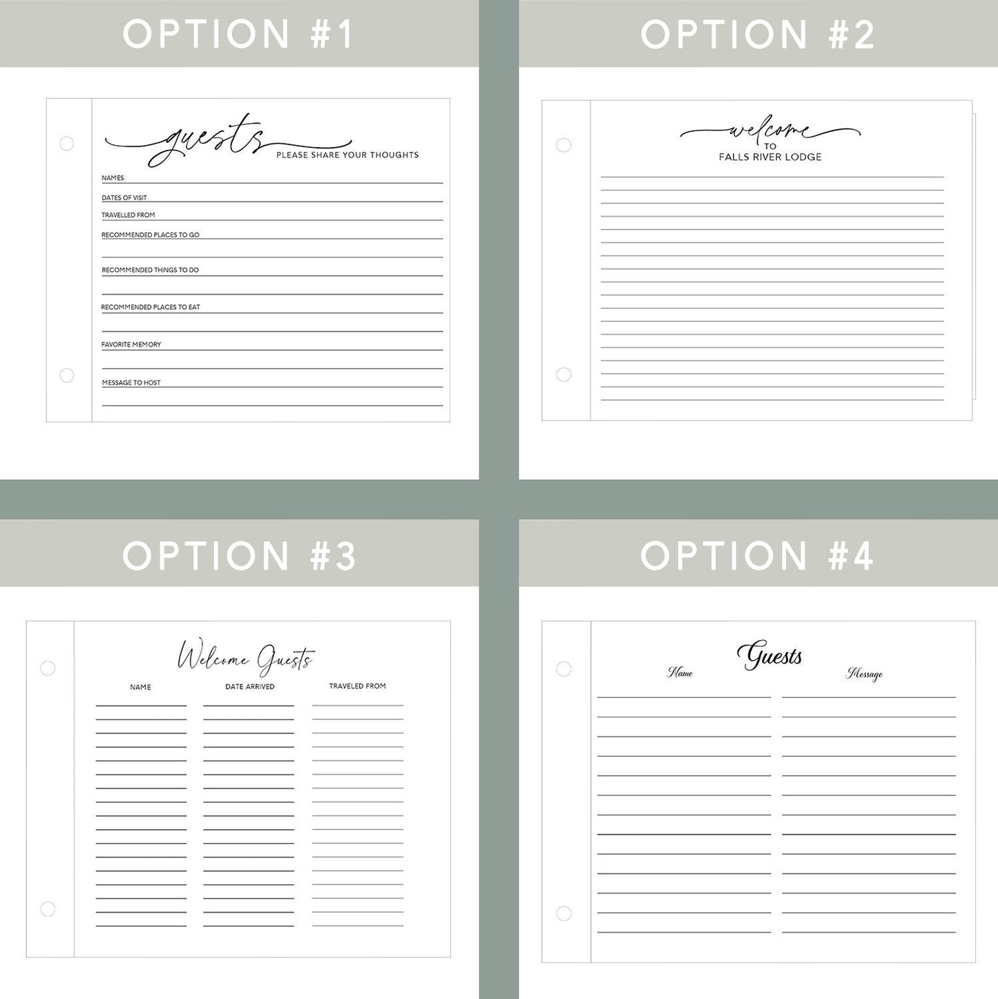 Refill paper types