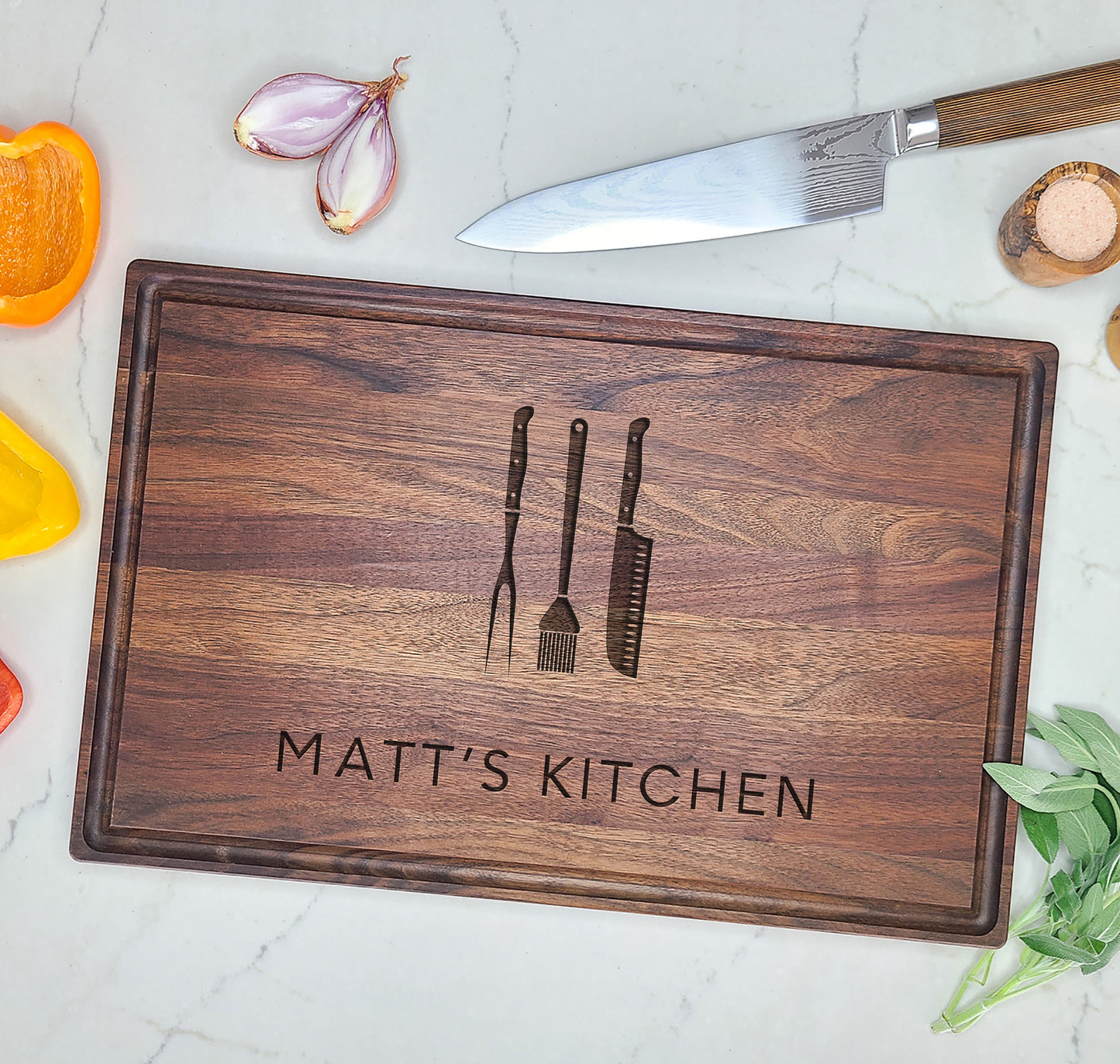 Personalized Cutting Board for Chef, Cook, Baker - Dragon Forged Studios