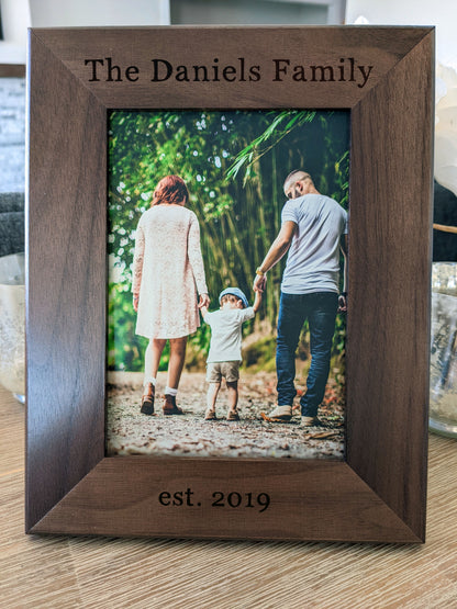 Custom Personalized Photo Frame, Custom Engraved Wood Picture Frame,  Custom Wedding Frame, Newlywed Gift, Custom Baby Gift