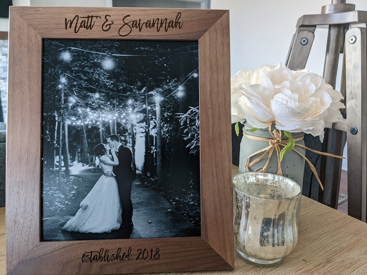 Custom Personalized Photo Frame, Custom Engraved Wood Picture Frame,  Custom Wedding Frame, Newlywed Gift, Custom Baby Gift