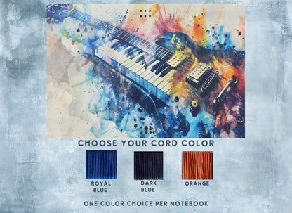 Leather Traveler's Notebook - A Splash of Music - Music Gift for Musicians - A5, Standard, Pocket