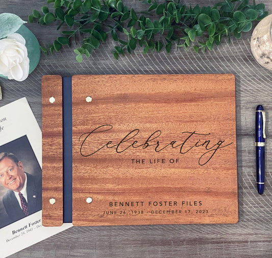 Celebrating the Life of Memorial Funeral Book - Dragon Forged Studios