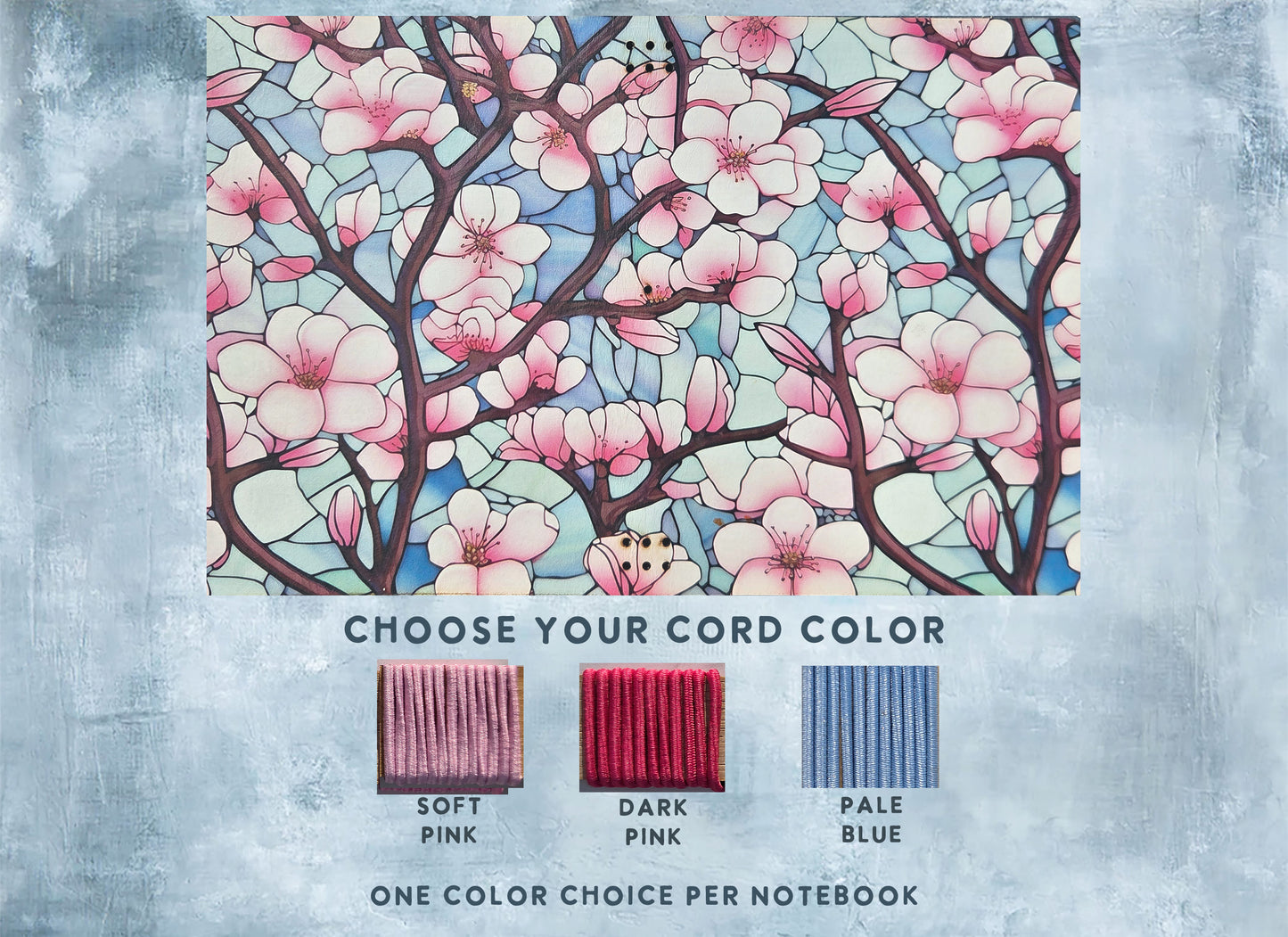 Leather Traveler's Notebook - Cherry Blossom Spring Botanical - A5, Standard, Pocket Field Note Size