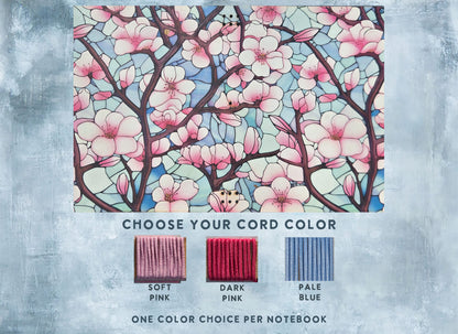 Leather Traveler's Notebook - Cherry Blossom Spring Botanical - A5, Standard, Pocket Field Note Size