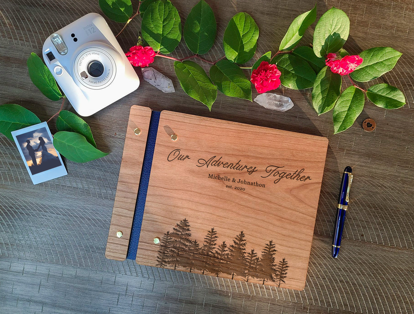 Our Adventures Travel Book with Forest Theme, Travel Journal