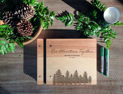 Our Adventures Travel Book with Forest Theme, Travel Journal