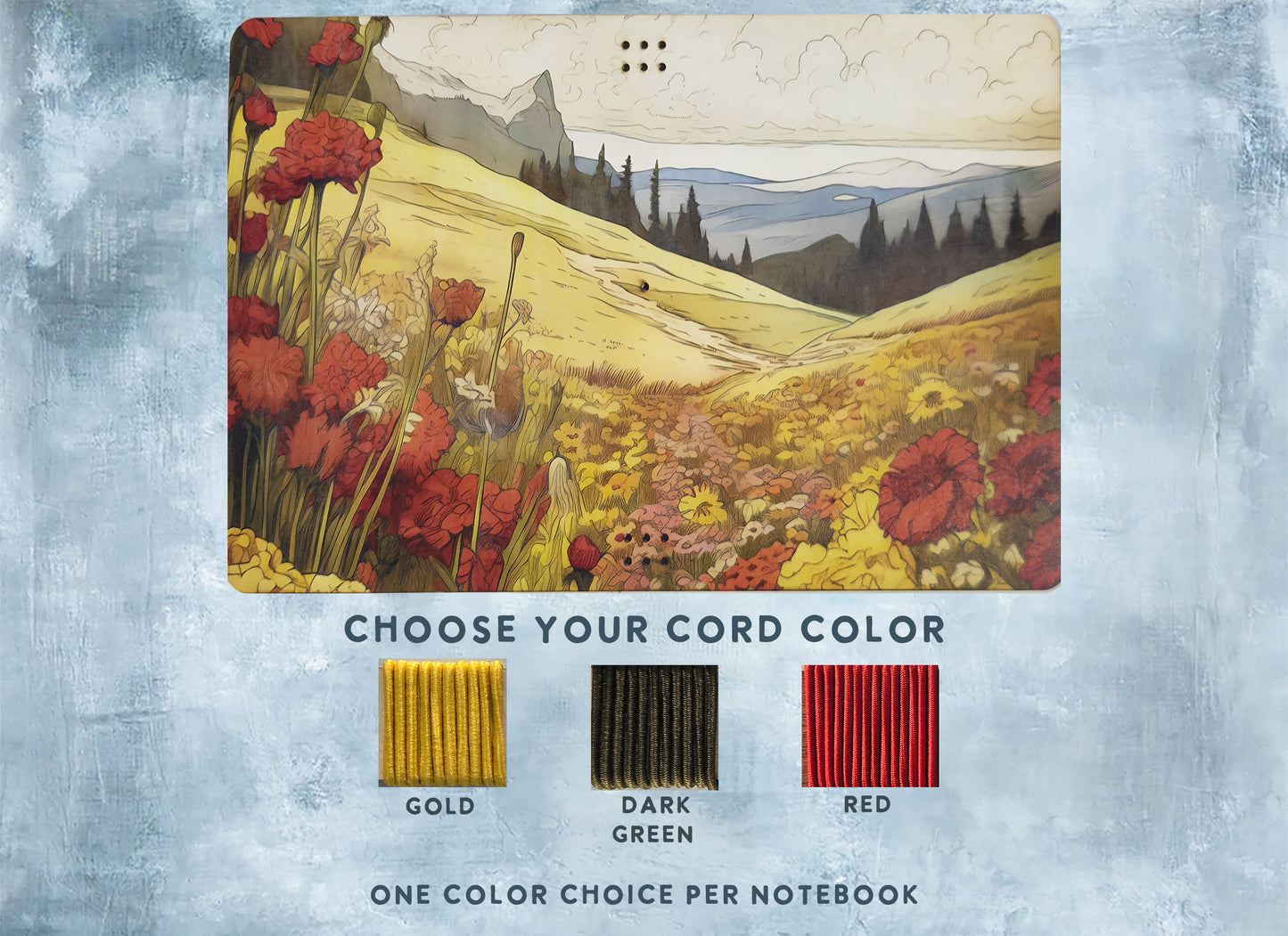 Leather Traveler's Notebook - Crimson Fields - A5, Standard, Field Pocket Sizes