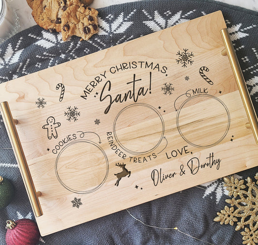 Dear Santa Tray Milk and Cookies, Personalized with Children's Names - Dragon Forged Studios