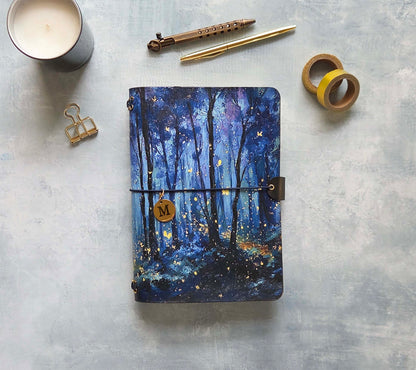 Leather Traveler's Notebook - Firefly Forest - A5, Standard, Pocket Field Notes