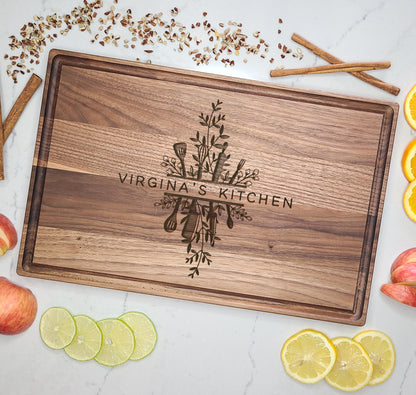 Her Kitchen | Custom Cutting Board | Chef Cook Baker