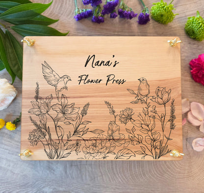 Personalized Flower Press Kit. Custom Engraved Wooden Botanical Press, Nature Lover Gift, Herbarium Keepsake Gift.