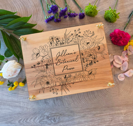 Custom Engraved Wooden Flower Press Kit: Personalized Herbarium