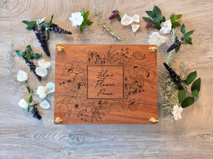 Custom Engraved Wooden Flower Press Kit: Personalized Herbarium