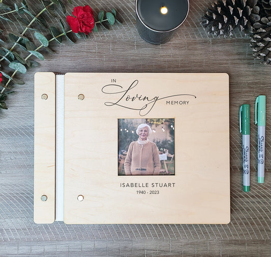 In Loving Memory Memorial Book With Photo - Dragon Forged Studios