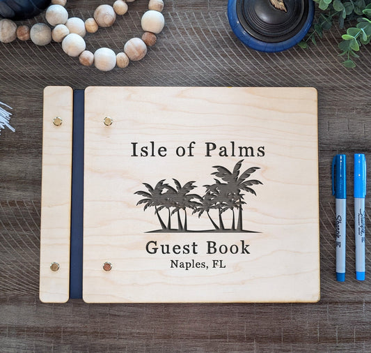 Guest Book for Beach House With Palm Trees - Dragon Forged Studios