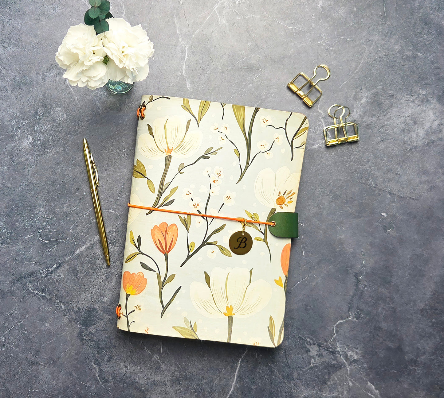 Leather Traveler's Notebook - Springtime in Georgia - A5, Standard, Pocket Field Note Size