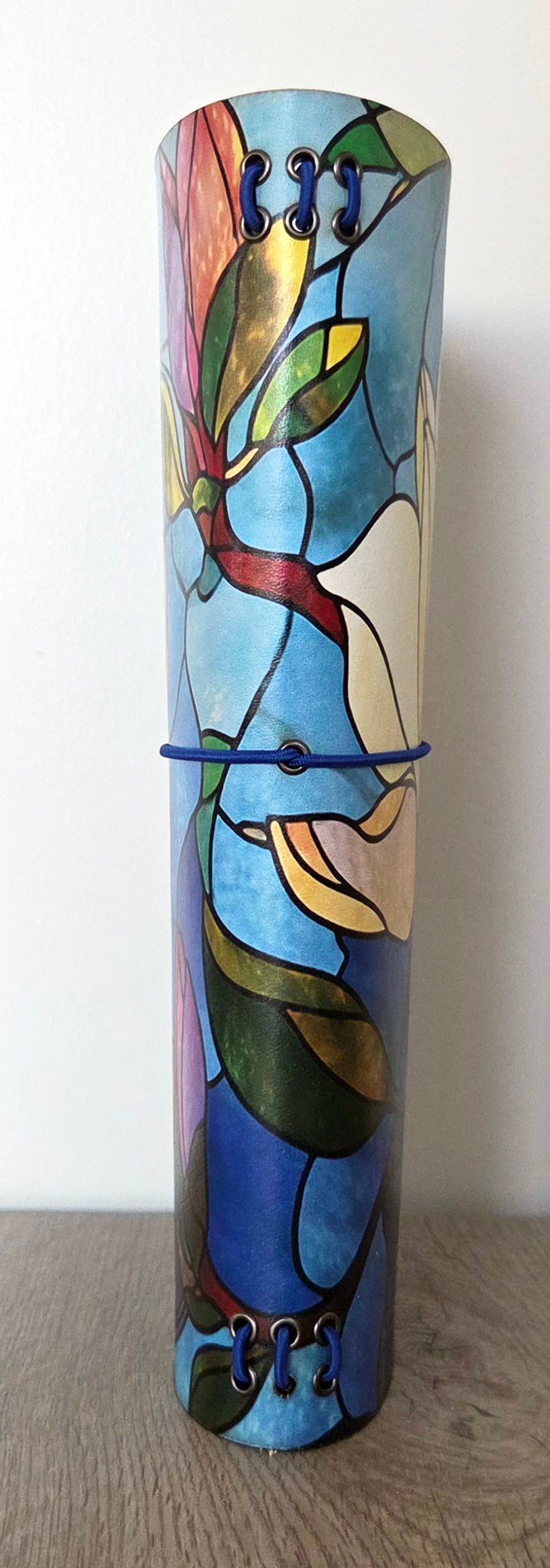Leather Traveler's Notebook - Stained Glass Magnolia - Floral Gift for Writers - A5, Standard, Pocket