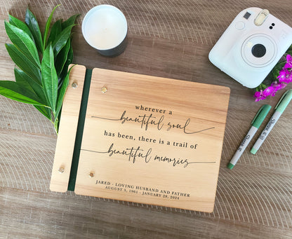 Beautiful Soul Memorial Book, Custom Funeral Guest Book