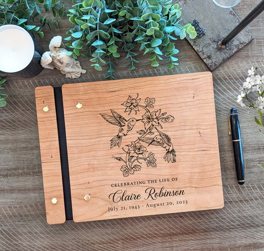 Hummingbird Memorial Book, Celebrating the Life Of - Dragon Forged Studios