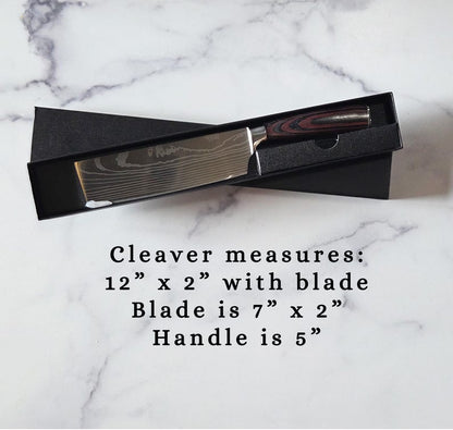 Personalized Nakiri Chef Knife - Custom Engraved Stainless Steel with Pakka Wood Handle