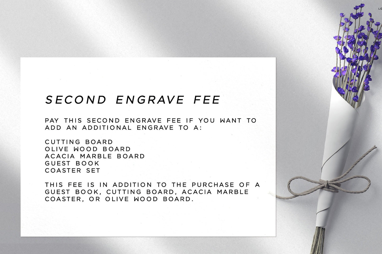 Second engrave add-on fee
