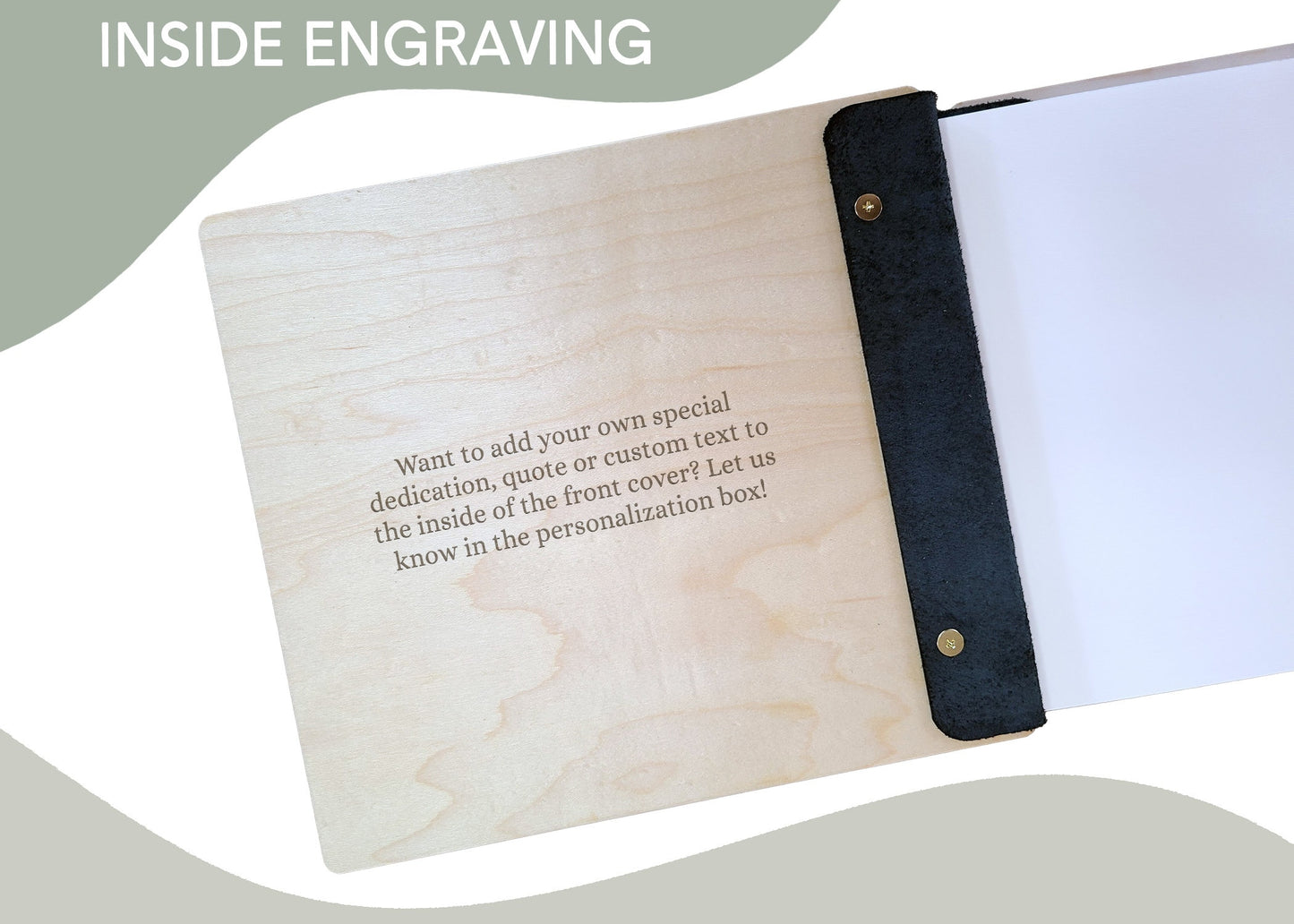 Custom wooden wedding guest book paper options card stock personalized couple keepsake