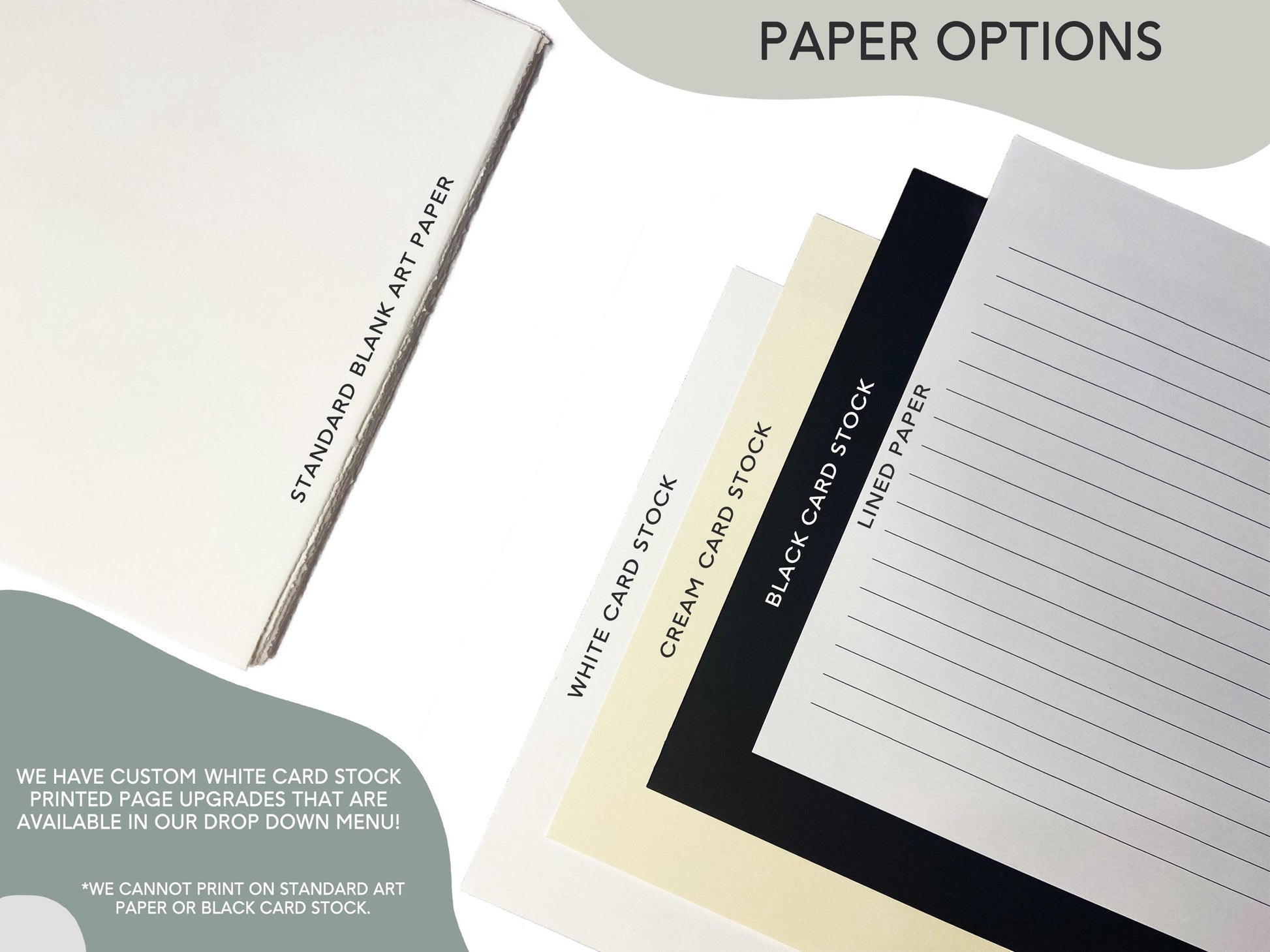 Small guest book paper options