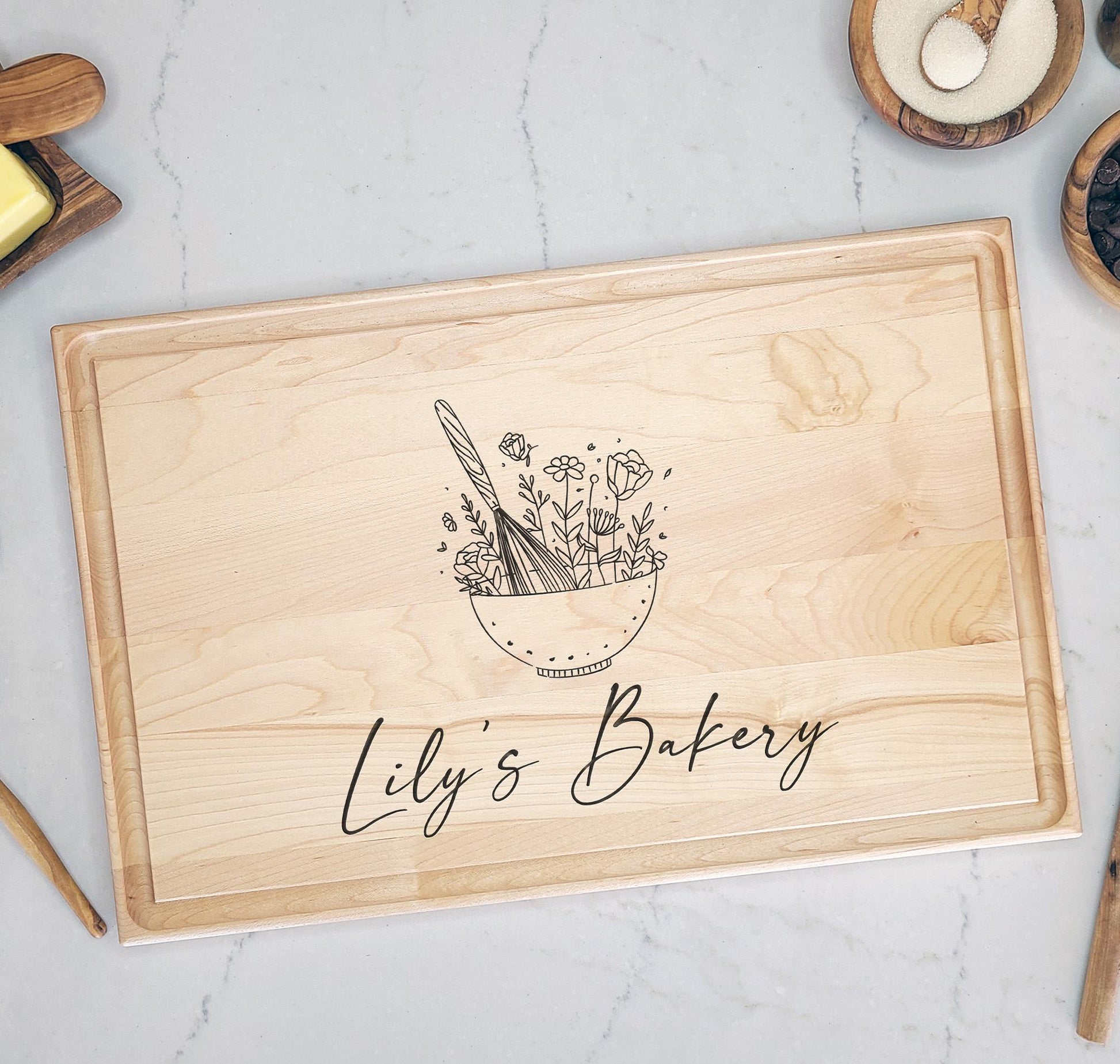 Personalized bakery sign cutting board