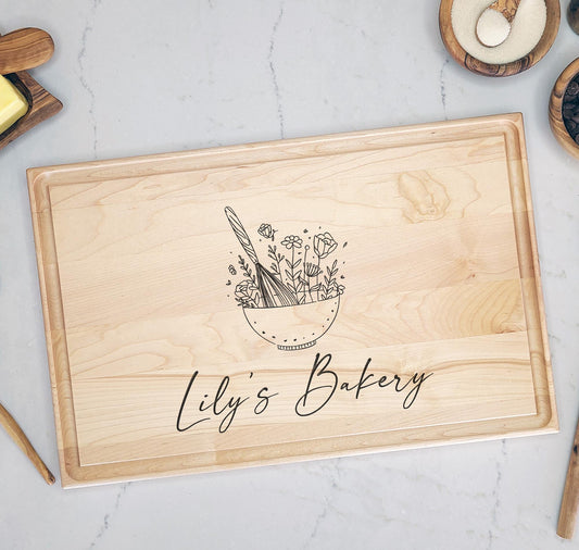 Personalized bakery sign cutting board
