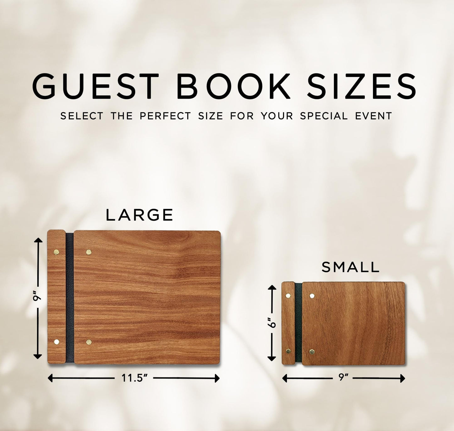 Rustic wedding guest book interior pages hardwood cover with polaroid photo spaces