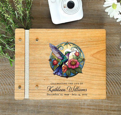 Hummingbird memorial guest book detail