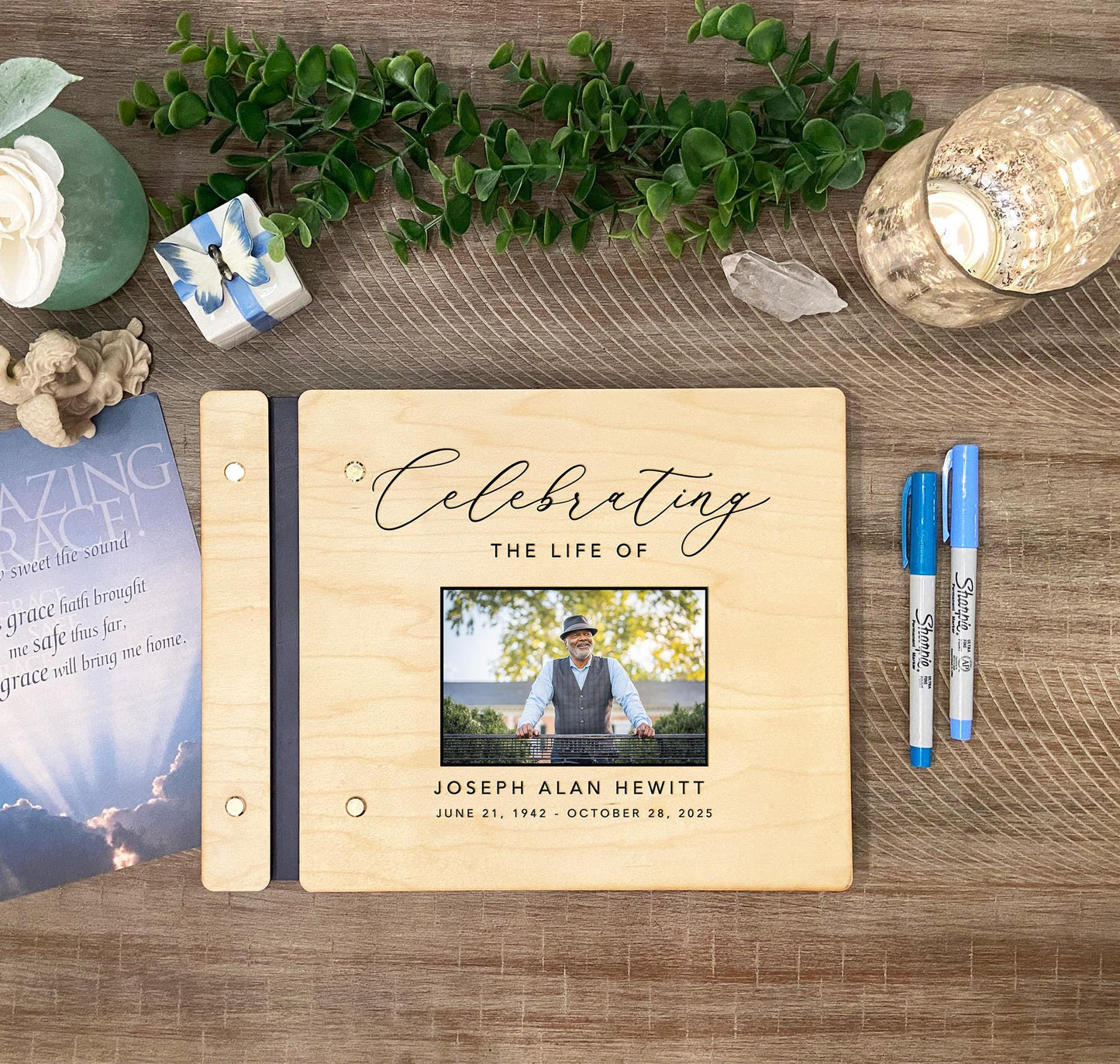 Memorial guest book styled