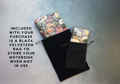Floral Library leather traveler's notebook cover