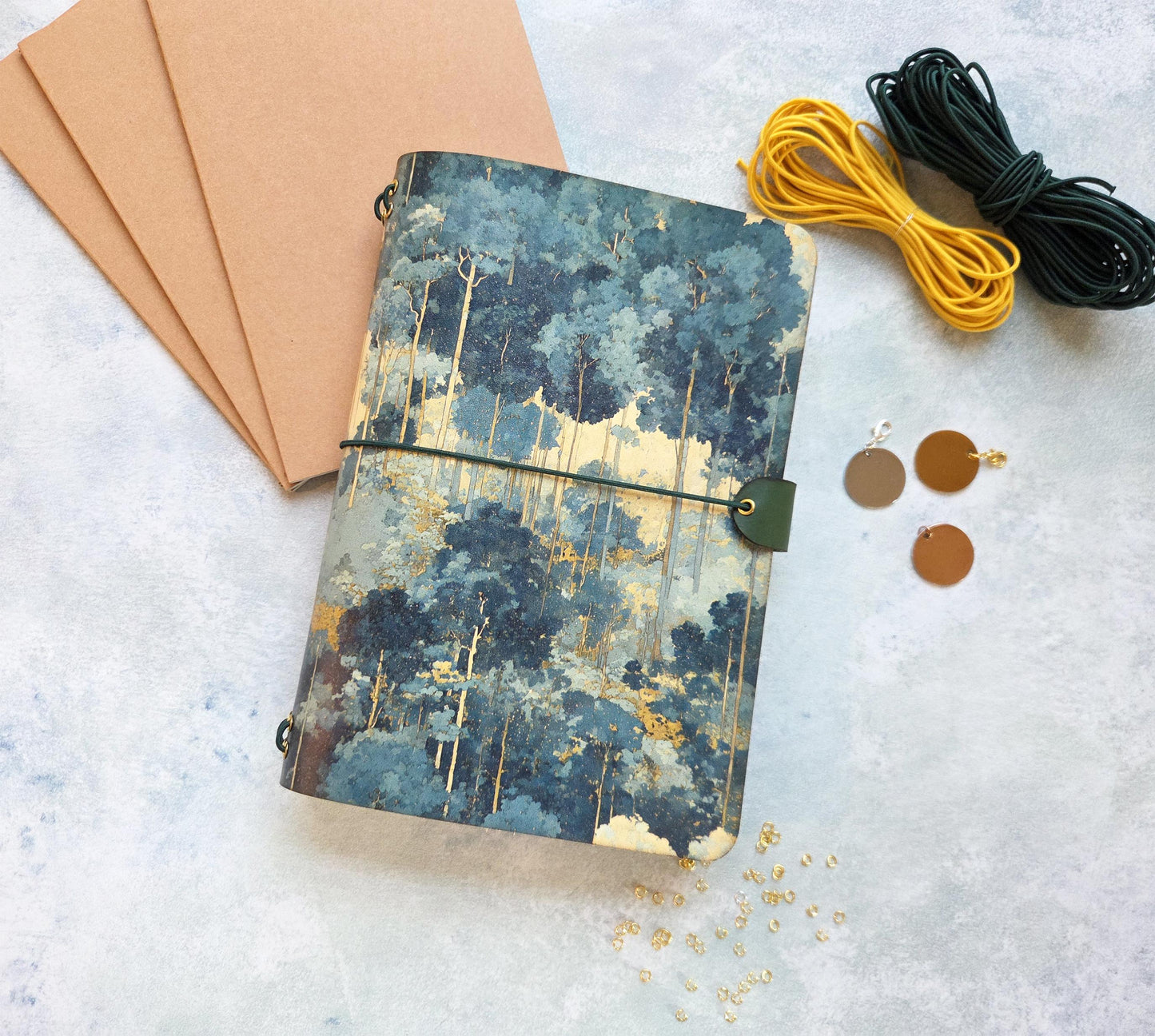 Leather Traveler's Notebook - Golden Forest