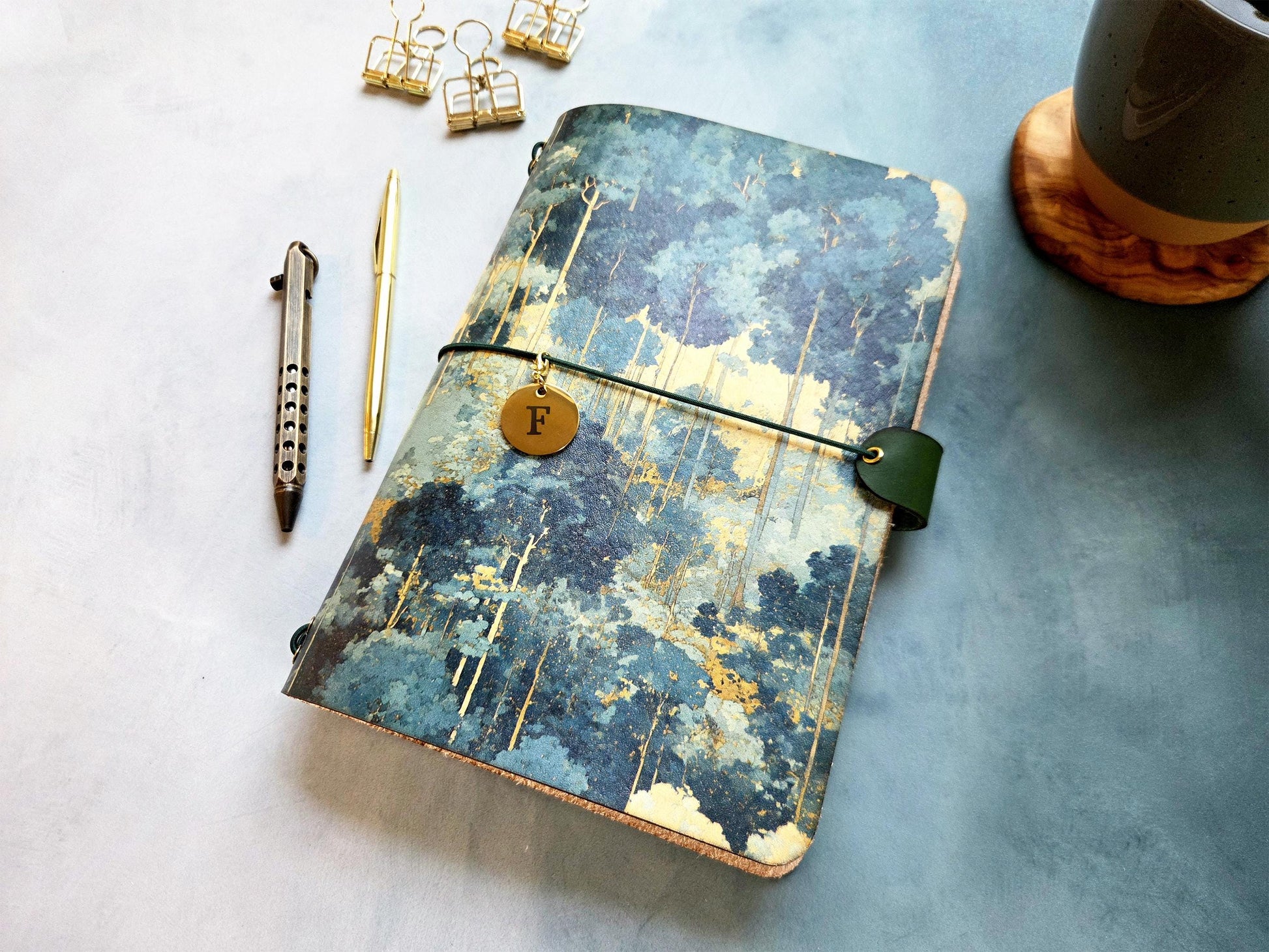 Leather Traveler's Notebook - Golden Forest