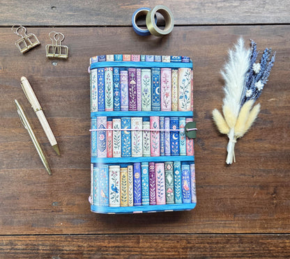 Floral Library leather traveler's notebook cover