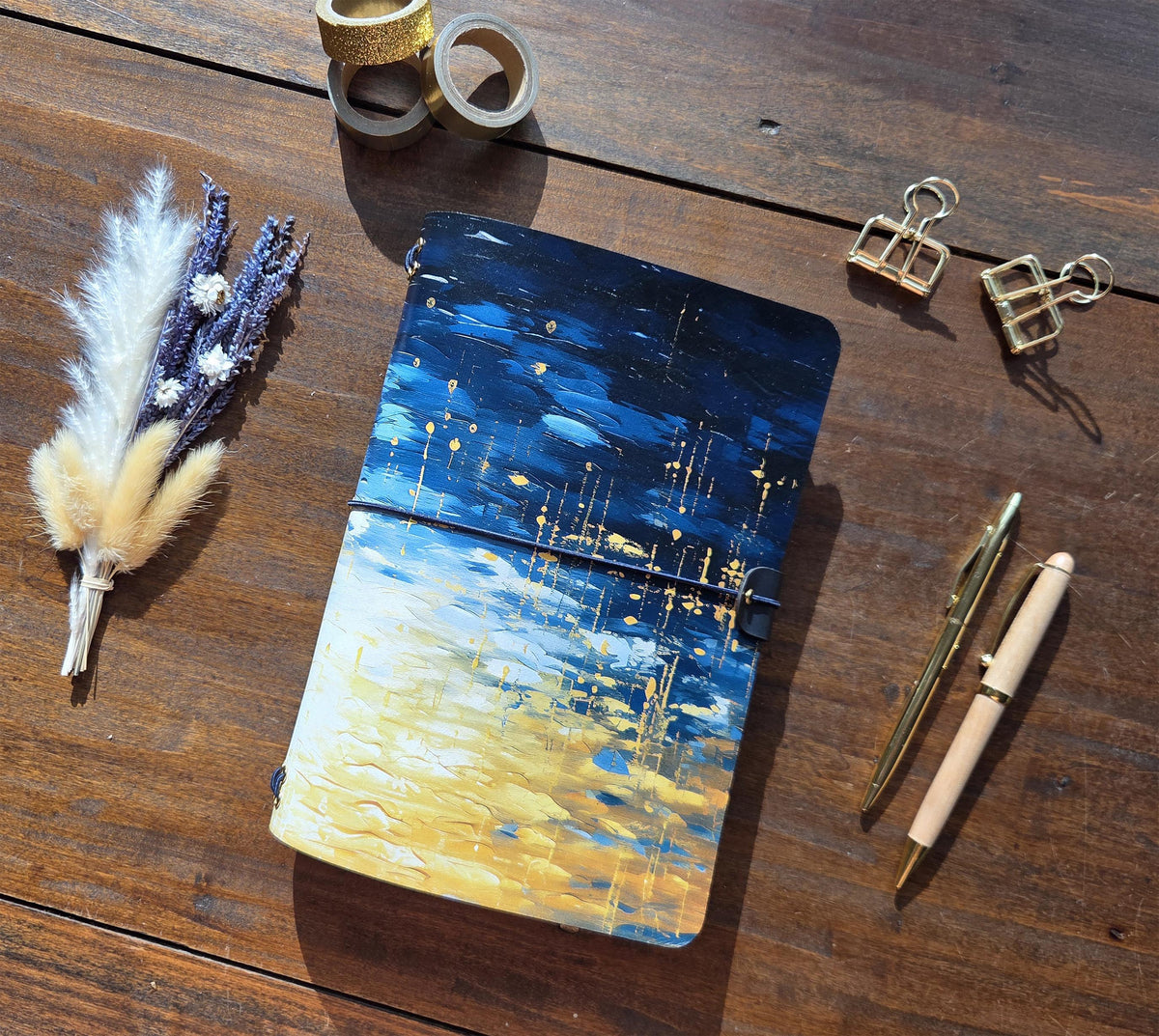 On Golden Pond leather traveler's notebook cover