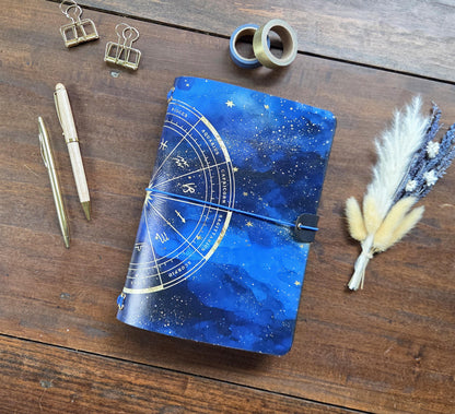 Zodiac leather traveler's notebook cover