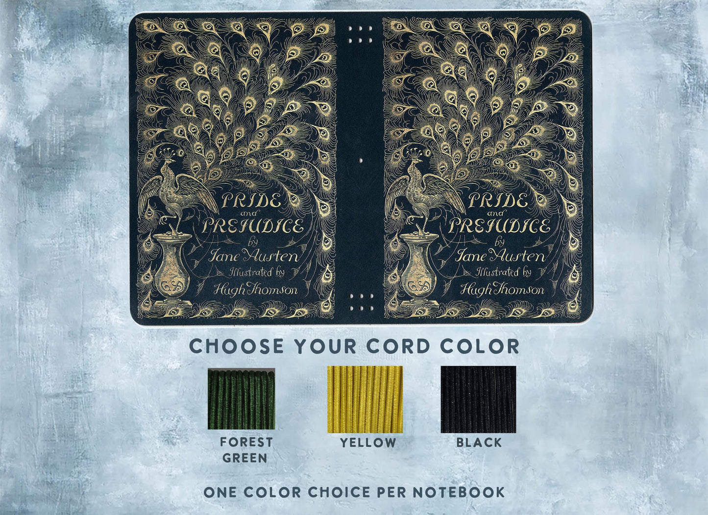 Jane Austen Pride and Prejudice Peacock Edition leather traveler's notebook cover