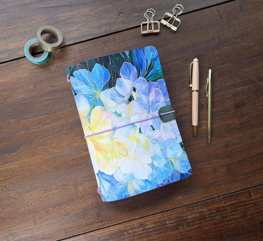 Glass Bouquet leather traveler's notebook cover