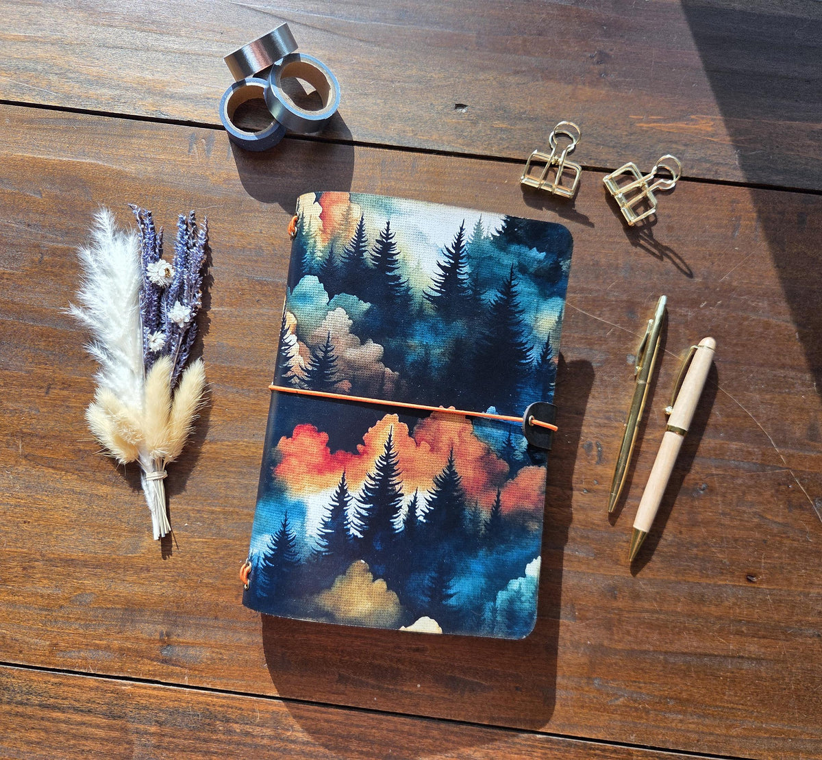 Linen Forest leather traveler's notebook cover – photo 8
