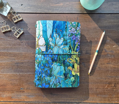 Stained Glass Spring Garden leather traveler's notebook cover – photo 4