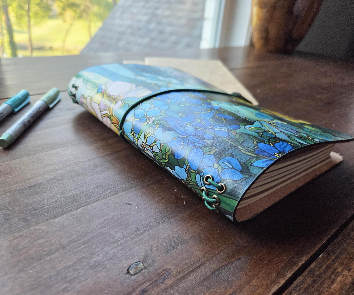 Stained Glass Spring Garden leather traveler's notebook cover – photo 13