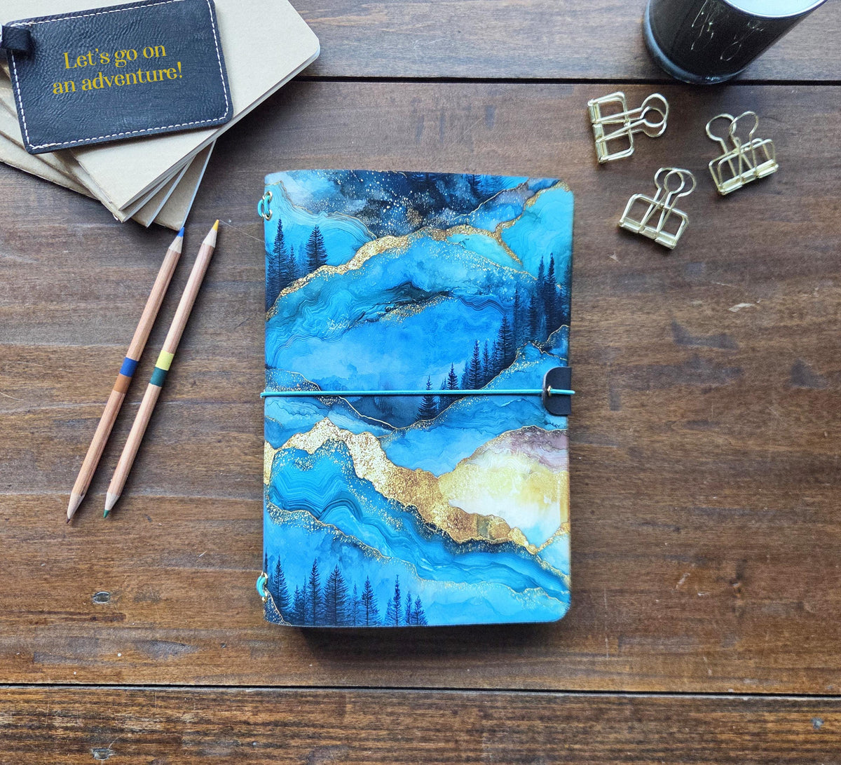 Agate Forest leather traveler's notebook cover