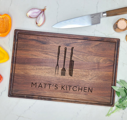 Personalized Cutting Board for Chef, Cook, Baker - Dragon Forged Studios